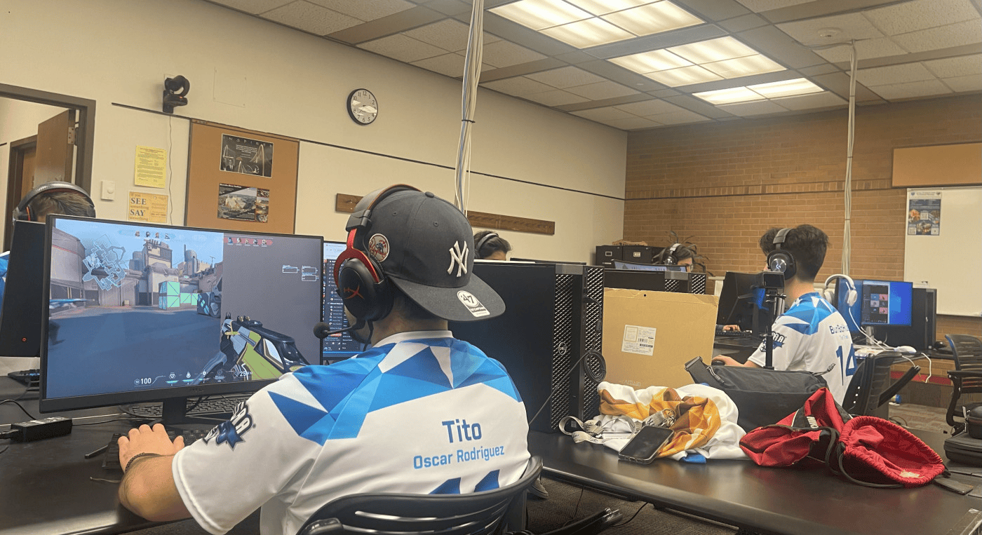 Tito, an SLCC student and esports competitor, plays Valorant, demonstrating the trajectory of modern competitive gaming.